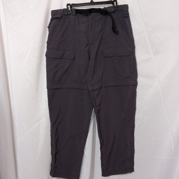 North Face Pants Adult XL Gray Cargo Outdoors Hiking Convertible Climbing Mens - Picture 1 of 16